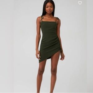 Amanda Uprichard Asymmetrical Dress in Dark Green